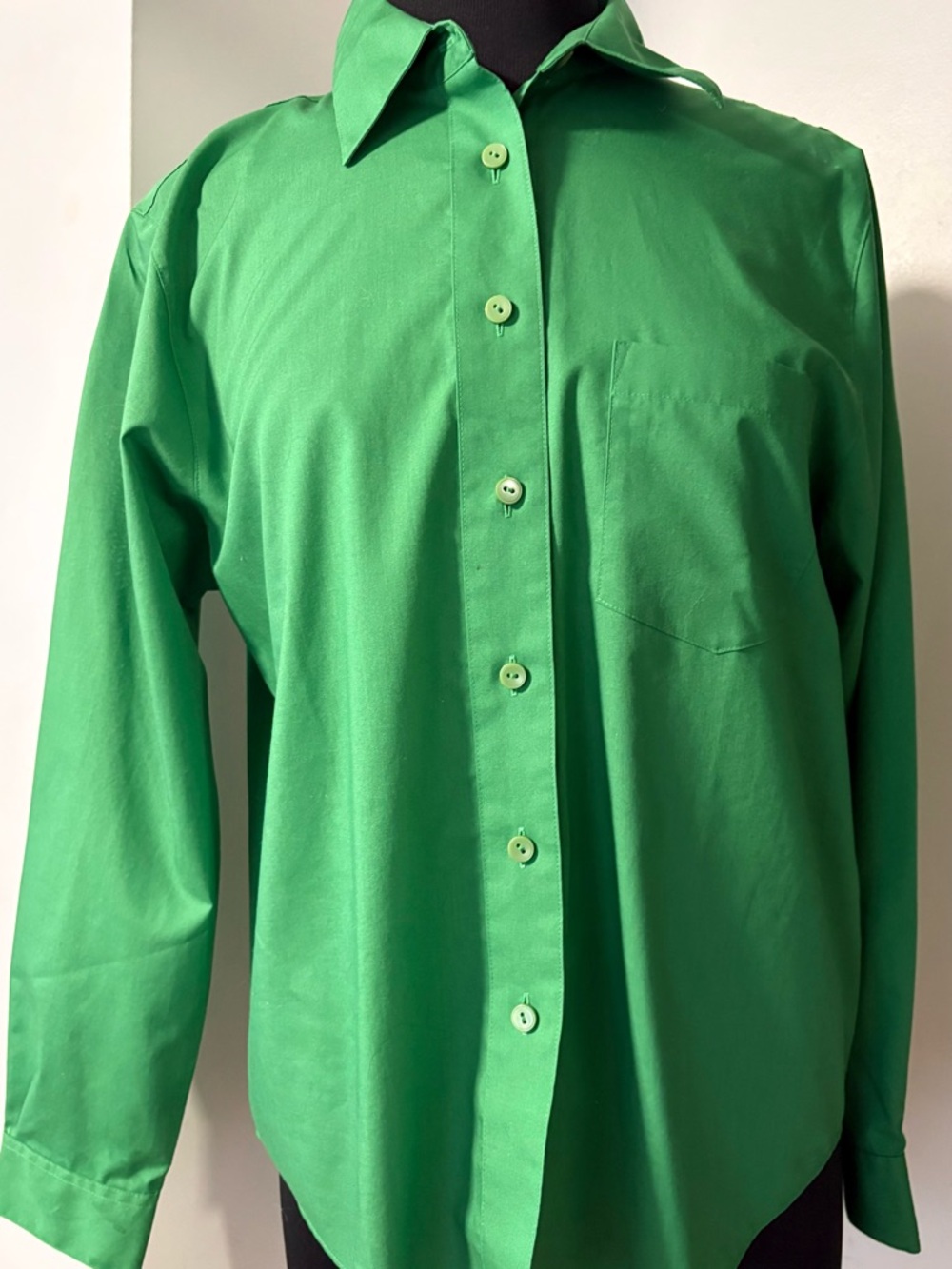 Foxcroft Women’s 14P Classic Green Button-Up Shirt